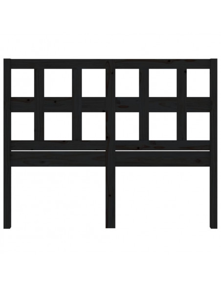 Testiera per Letto Nera 205,5x4x100cm in Legno Massello di Pino