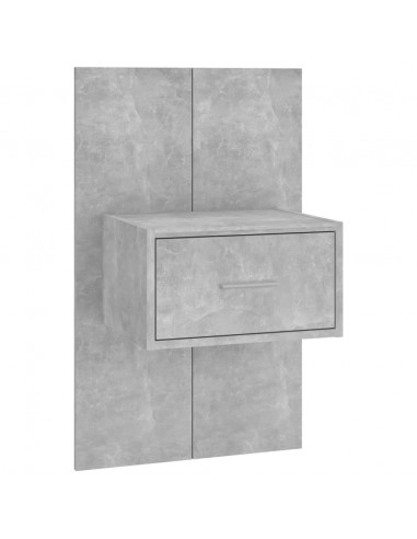 Testiera Letto con Comodini in Legno Multistrato Grigio Cemento