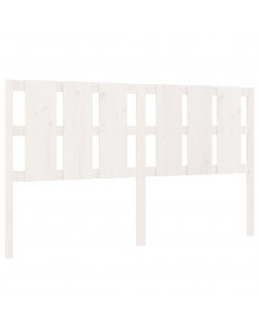 Testiera per Letto Bianca 185,5x4x100 cm Legno Massello di Pino 2