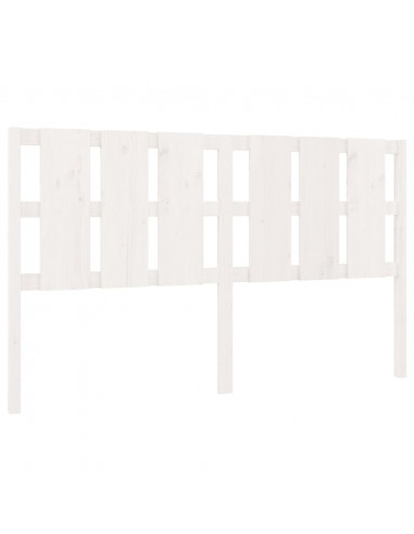 Testiera per Letto Bianca 185,5x4x100 cm Legno Massello di Pino