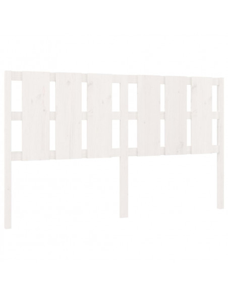 Testiera per Letto Bianca 185,5x4x100 cm Legno Massello di Pino