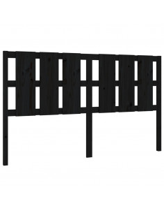 Testiera per Letto Nera 185,5x4x100cm in Legno Massello di Pino 2