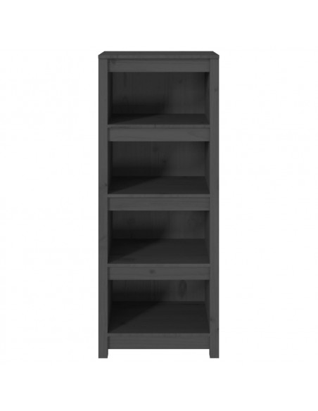 Libreria Grigia 50x35x125,5 cm in Legno Massello di Pino