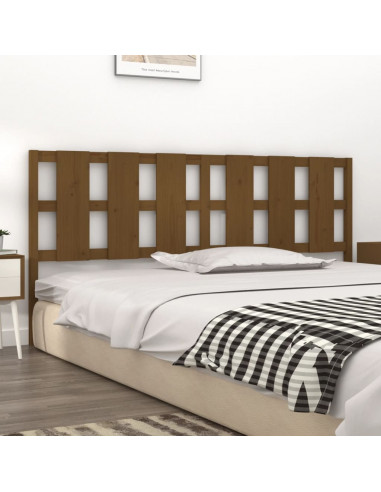 Testiera Letto Miele 205,5x4x100 cm in Legno Massello di Pino