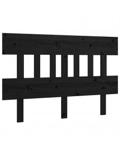 Testiera per Letto Nera 163,5x3x81 cm in Legno Massello di Pino 2