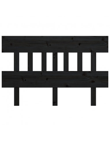 Testiera per Letto Nera 163,5x3x81 cm in Legno Massello di Pino