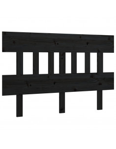 Testiera per Letto Nera 183,5x3x81 cm Legno Massello di Pino 2