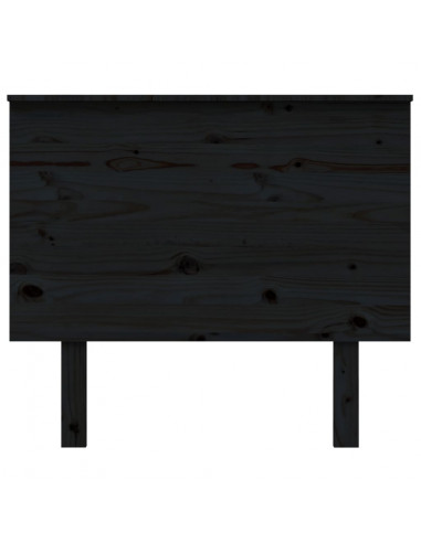 Testiera per Letto Nera 94x6x82,5 cm in Legno Massello di Pino