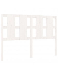 Testiera per Letto Bianca 125,5x4x100 cm Legno Massello di Pino 2
