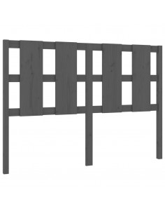 Testiera per Letto Grigia 125,5x4x100 cm Legno Massello di Pino 2