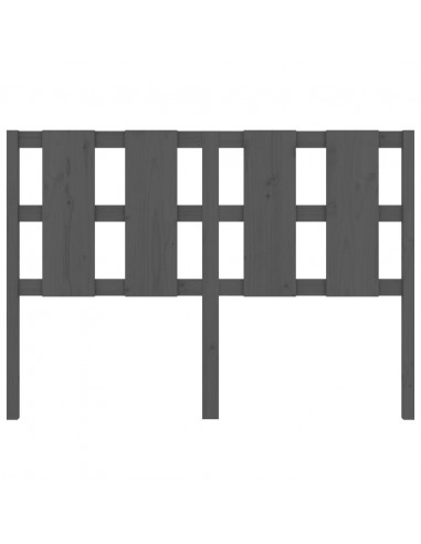 Testiera per Letto Grigia 125,5x4x100 cm Legno Massello di Pino