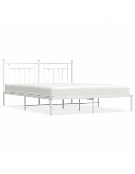 Giroletto con Testiera Metallo Bianco 160x200 cm