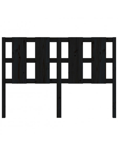 Testiera per Letto Nera 125,5x4x100cm in Legno Massello di Pino