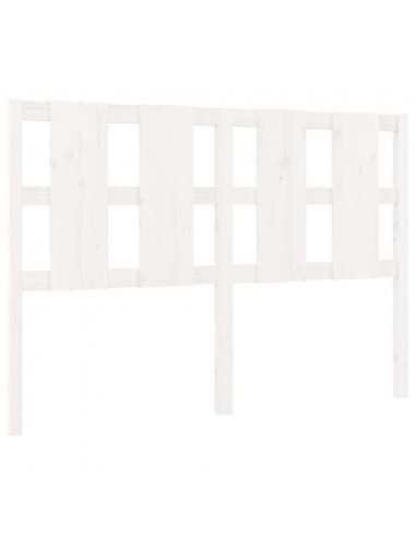 Testiera per Letto Bianca 145,5x4x100 cm Legno Massello di Pino