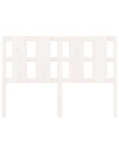 Testiera per Letto Bianca 145,5x4x100 cm Legno Massello di Pino