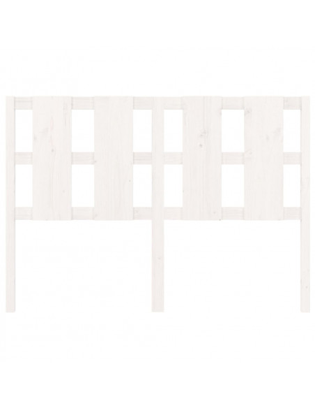 Testiera per Letto Bianca 145,5x4x100 cm Legno Massello di Pino