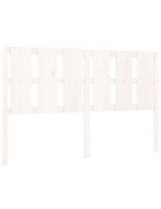 Testiera per Letto Bianca 155,5x4x100 cm Legno Massello di Pino 2