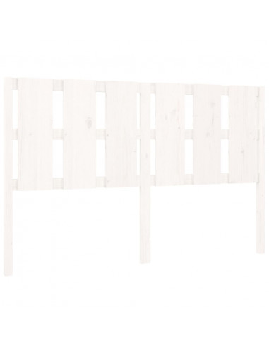 Testiera per Letto Bianca 155,5x4x100 cm Legno Massello di Pino