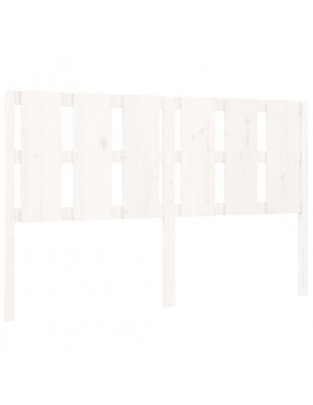 Testiera per Letto Bianca 155,5x4x100 cm Legno Massello di Pino