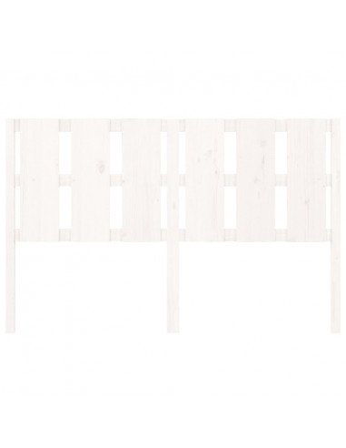 Testiera per Letto Bianca 155,5x4x100 cm Legno Massello di Pino