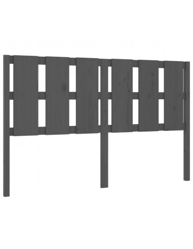 Testiera per Letto Grigia 155,5x4x100 cm Legno Massello di Pino