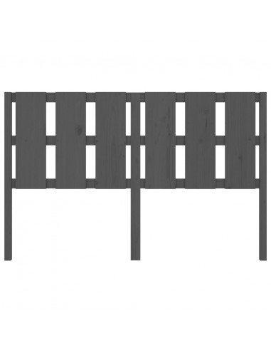 Testiera per Letto Grigia 155,5x4x100 cm Legno Massello di Pino