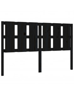 Testiera per Letto Nera 155,5x4x100cm in Legno Massello di Pino 2