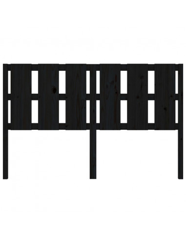 Testiera per Letto Nera 155,5x4x100cm in Legno Massello di Pino