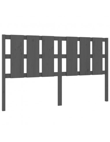 Testiera per Letto Grigia 165,5x4x100 cm Legno Massello di Pino