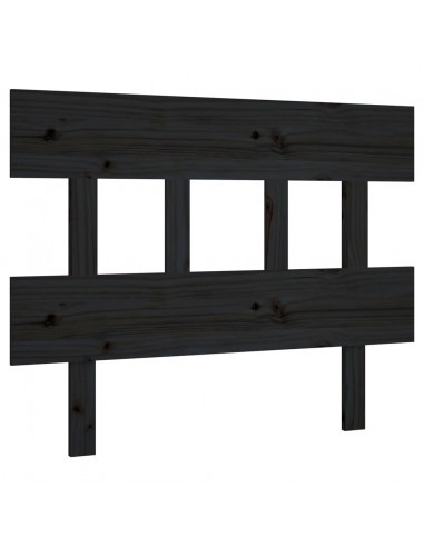 Testiera per Letto Nera 78,5x3x81 cm Legno Massello di Pino