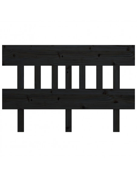 Testiera per Letto Nera 153,5x3x81 cm Legno Massello di Pino