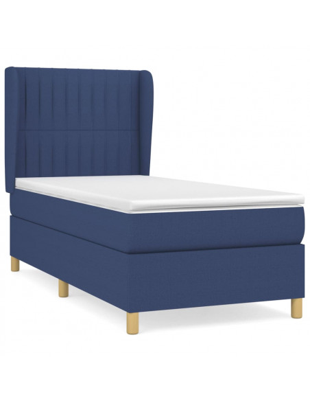 Giroletto a Molle con Materasso Blu 90x190 cm in Tessuto