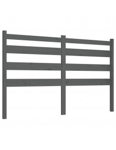 Testiera per Letto Grigia 126x4x100cm in Legno Massello di Pino 2