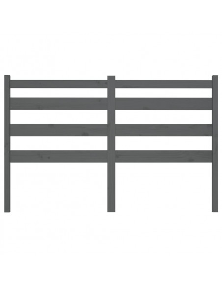 Testiera per Letto Grigia 126x4x100cm in Legno Massello di Pino