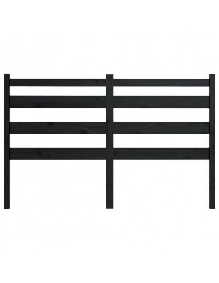 Testiera per Letto Nera 126x4x100 cm in Legno Massello di Pino