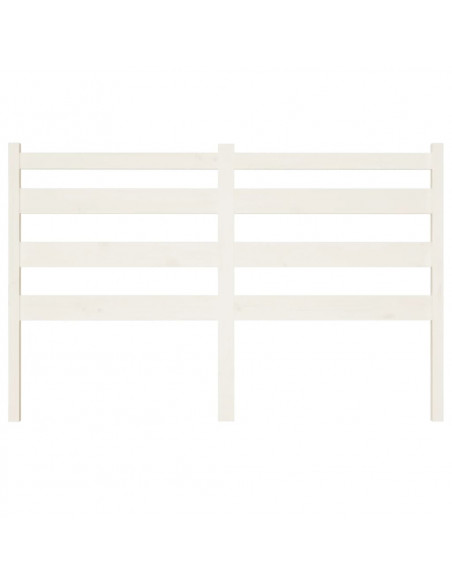 Testiera per Letto Bianca 146x4x100cm in Legno Massello di Pino