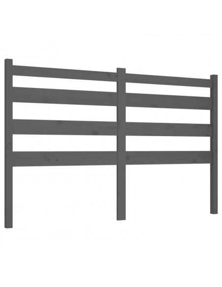Testiera per Letto Grigia 146x4x100cm in Legno Massello di Pino