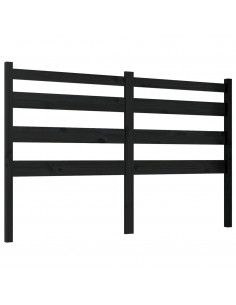Testiera per Letto Nera 166x4x100 cm in Legno Massello di Pino 2