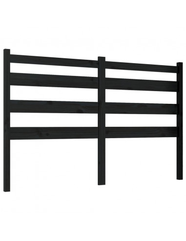 Testiera per Letto Nera 166x4x100 cm in Legno Massello di Pino