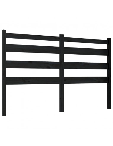 Testiera per Letto Nera 186x4x100 cm in Legno Massello di Pino