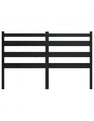 Testiera per Letto Nera 186x4x100 cm in Legno Massello di Pino