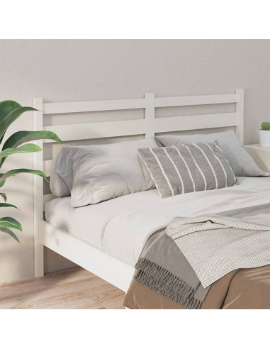 Testiera per Letto Bianca 206x4x100 cm Legno Massello di Pino