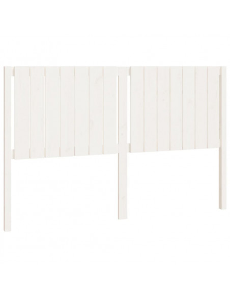 Testiera per Letto Bianca 155,5x4x100 cm Legno Massello di Pino