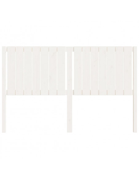 Testiera per Letto Bianca 155,5x4x100 cm Legno Massello di Pino