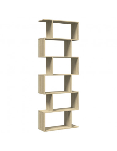Libreria Divisorio 6 Ripiani Sonoma 70x24x193 cm in Truciolato