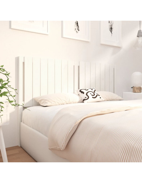 Testiera per Letto Bianca 165,5x4x100 cm Legno Massello di Pino