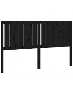Testiera per Letto Nera 165,5x4x100cm in Legno Massello di Pino 2