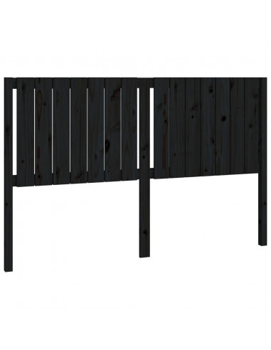 Testiera per Letto Nera 165,5x4x100cm in Legno Massello di Pino