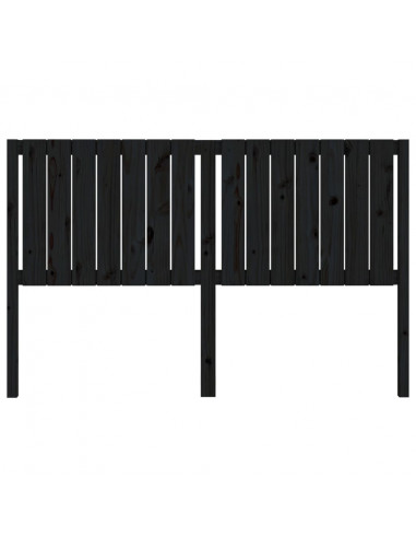 Testiera per Letto Nera 165,5x4x100cm in Legno Massello di Pino