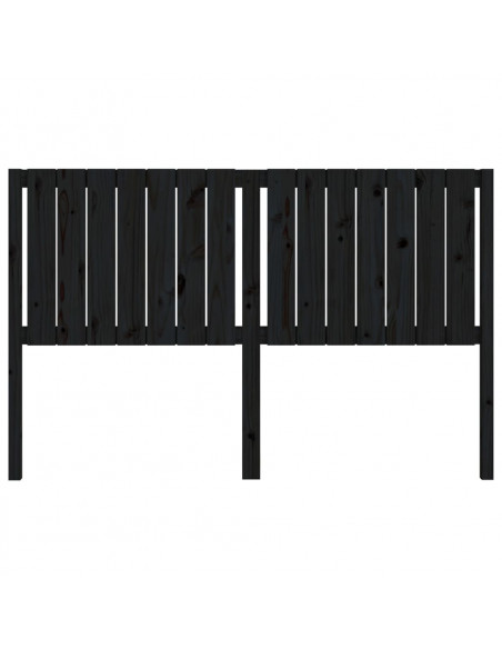 Testiera per Letto Nera 165,5x4x100cm in Legno Massello di Pino